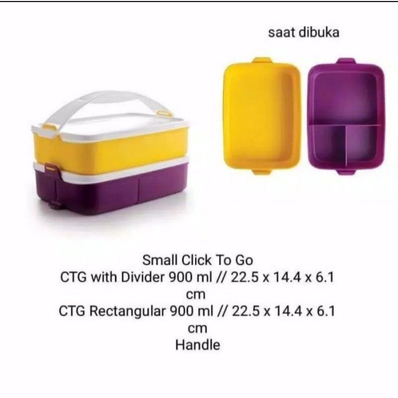 kotak makan rantang susun tupperware small click to go