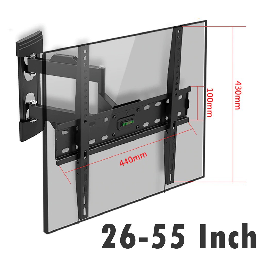 TV Bracket Telescopic 1.3m Thick 400 x 400 Pitch 26-55 Inch Max 30KG 42 32 26 43 52 50 55 inch X400 Bracket Gerak MonitorGantungan Televisi 42 32 inchi breket