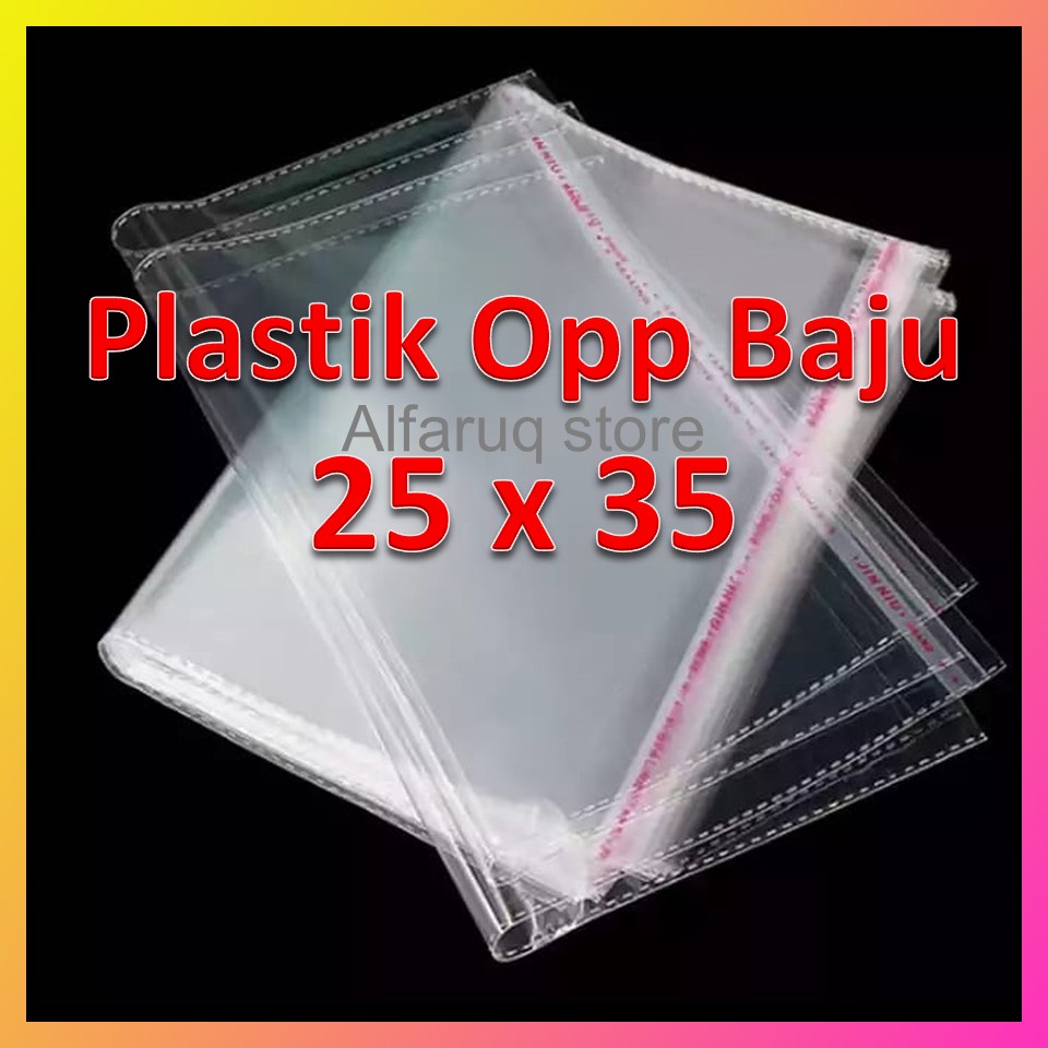 Plastik OPP Baju 25x35 (100 Lembar) / Plastik Opp Seal / Plastik Opp Lem