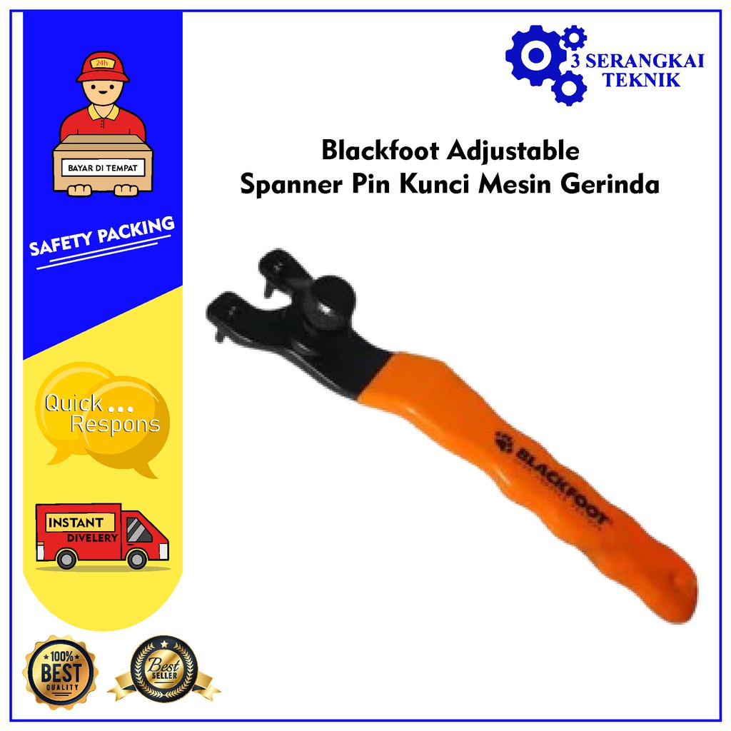 Blackfoot Adjustable Spanner Pin Kunci Mesin Gerinda