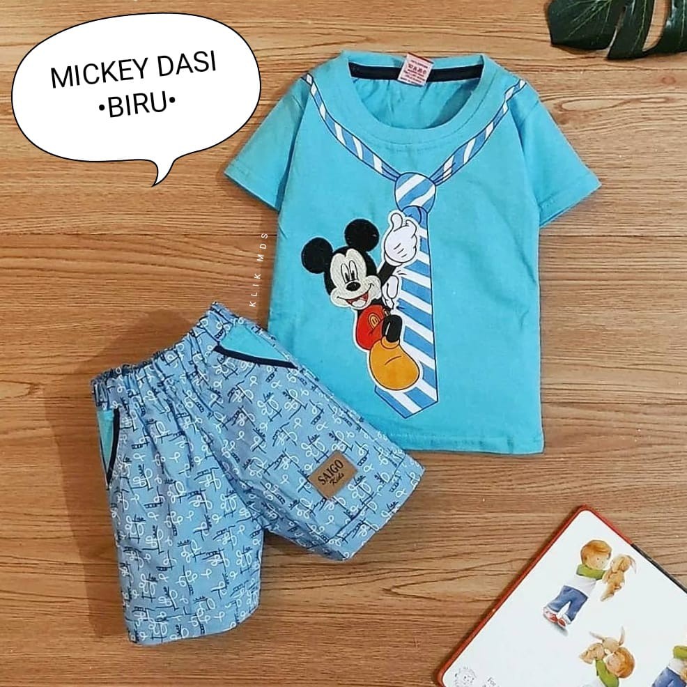 Klik Mds Setelan Baju Anak Bayi Laki-laki Dasi Tikus Bordir 1 Ukuran Usia 2-9 Bulan