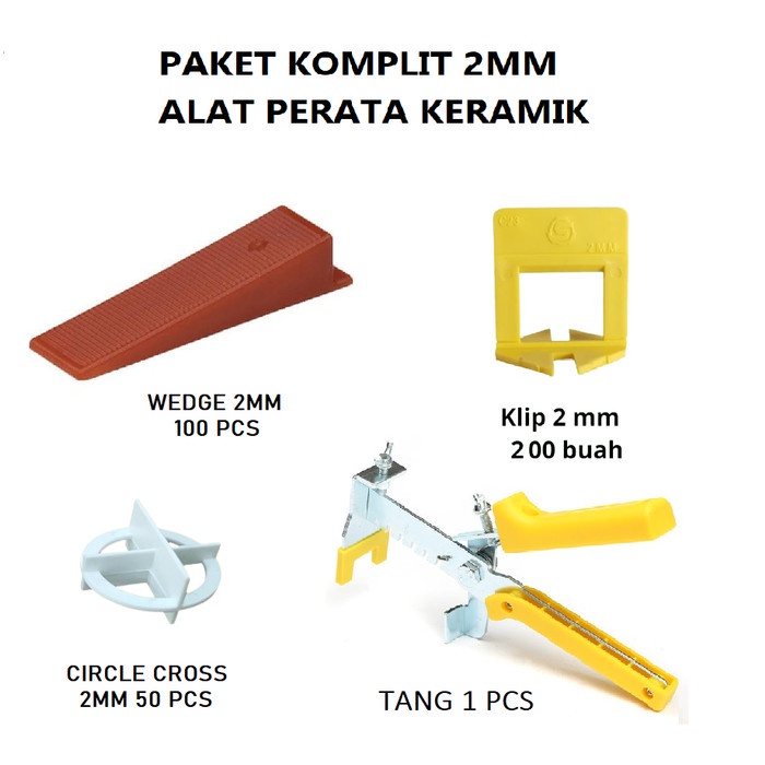 TERBAIK SPACER 2MM PAKET KOMPLIT PERATA KERAMIK TILE LEVELING SYSTEM