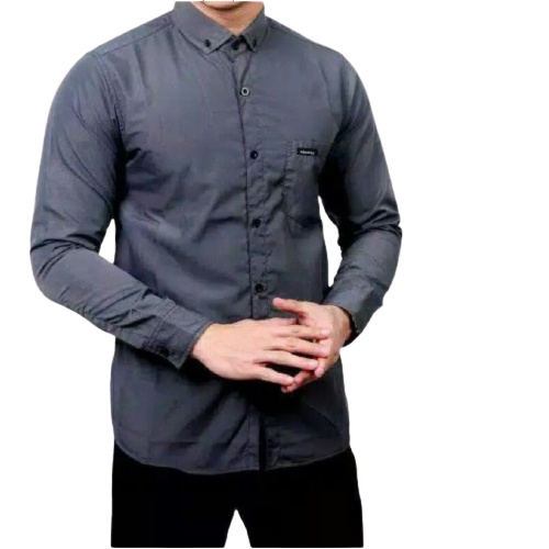 BEST KEMEJA PRIA MENS POLOSAN LENGAN PANJANG COOLMAN PAKAIAN PRIA CASUAL PAKAIAN DINAS PNS KERJA