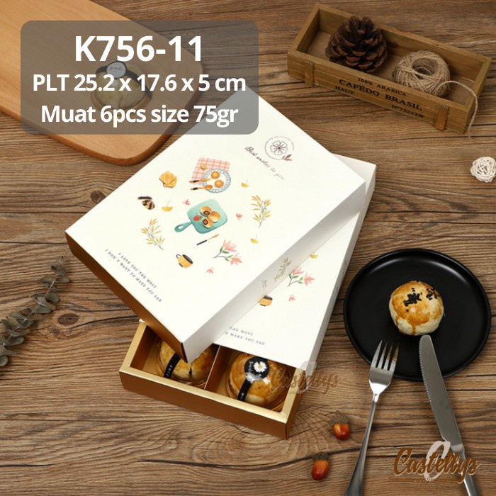 

K756-11 5 Pcs Kotak Box Mooncake Kue Kering Nastar Cookies Pia Hampers