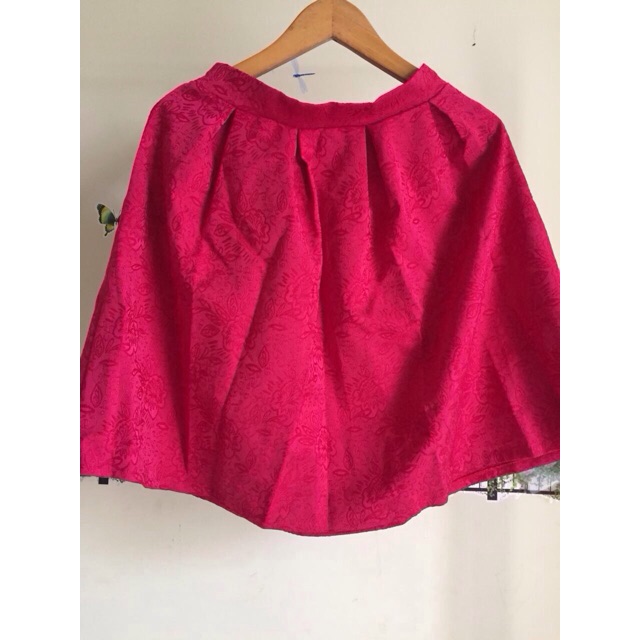 Red flare skirt