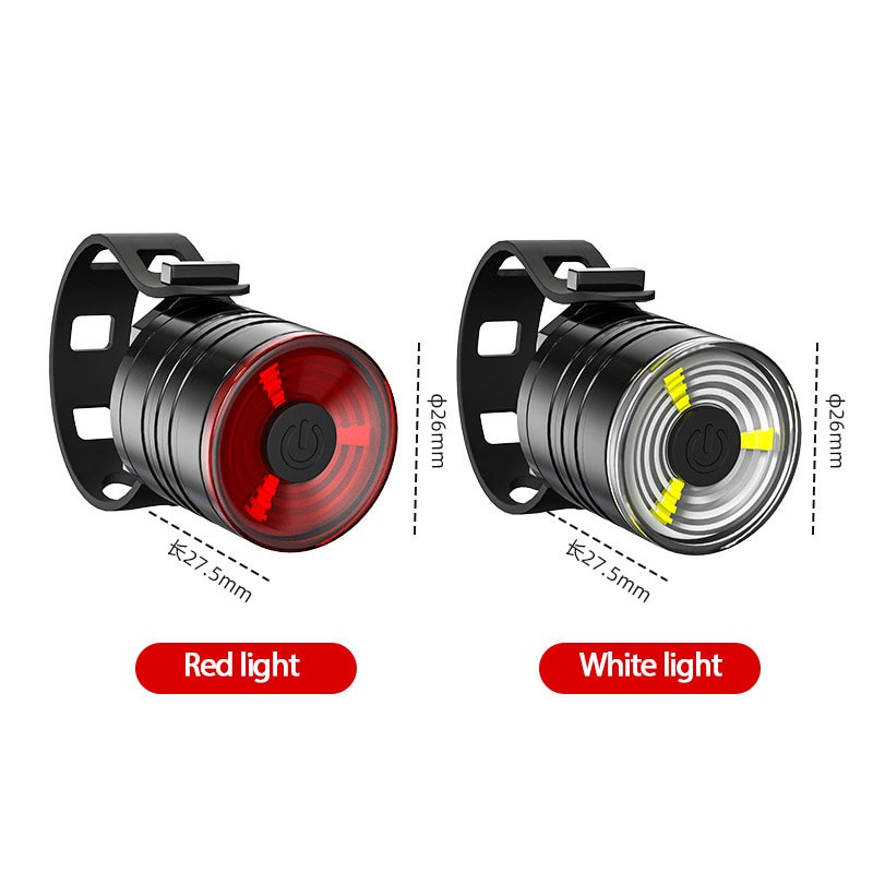 Waterproof Bicycle Front Light LED Taillight Aluminum Alloy ABS Safety Cycling Rear Light