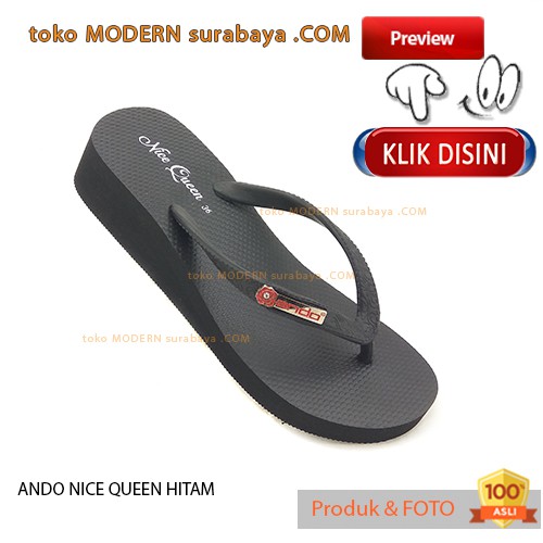 ANDO NICE QUEEN HITAM sandal wanita sendal jepit flip flop