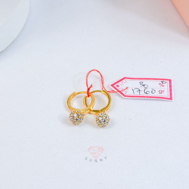 ANTING BULAT PERMATA 300%