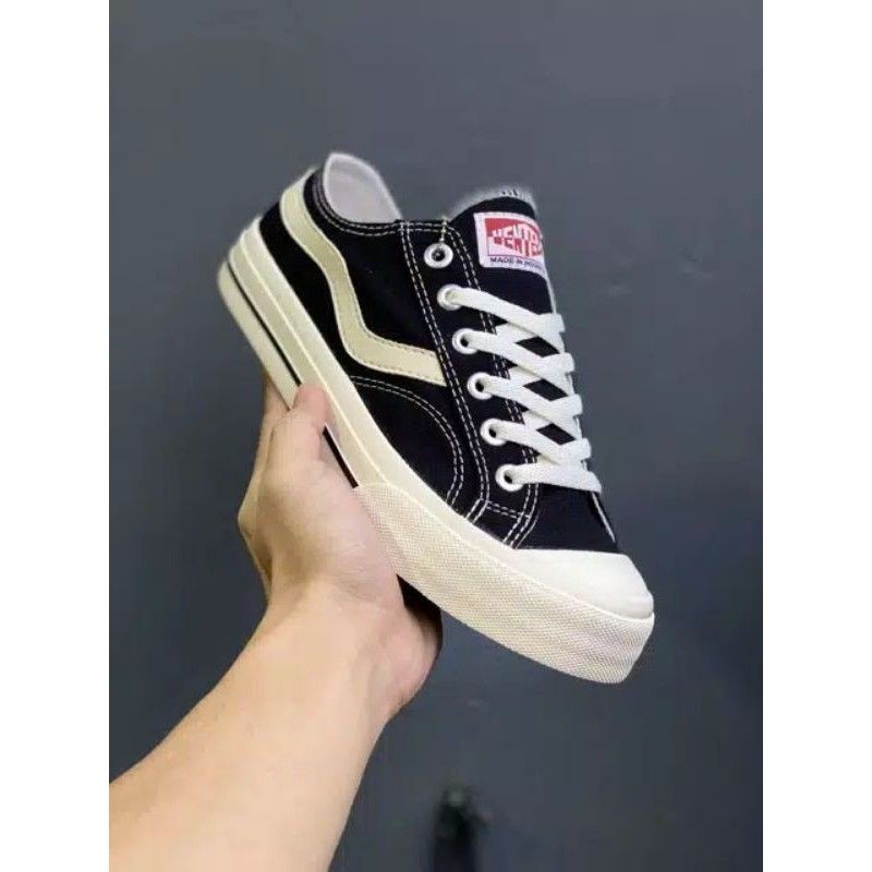 Sepatu Ventela Public High Black White &amp; Black Natural Original 100%