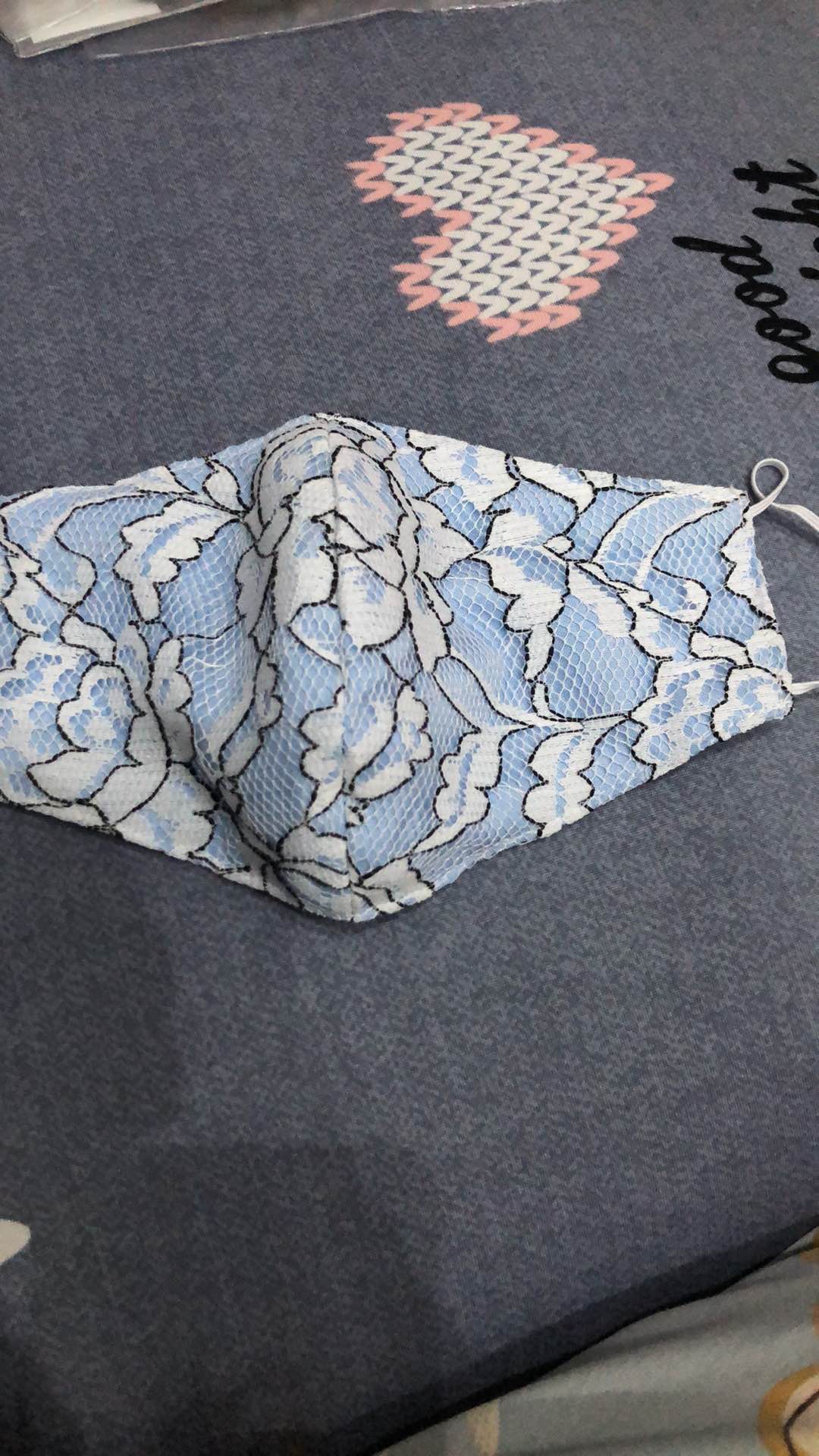 Masker Kain Brokat Cantik 3 Ply Bisa Diisi Tissue Dan Dicuci