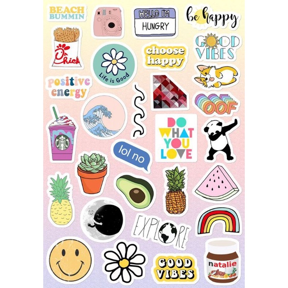 Sticker Tumblr/Sticker Pack/Aesthetic/Sticker Hp Laptop,dll(NO CUTTING)
