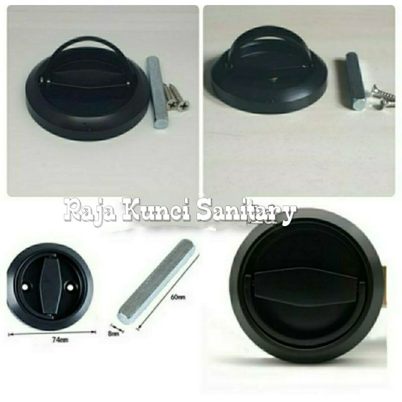 Handle Pintu Shaft/Tarikan Ring Bulat Hitam Stainless