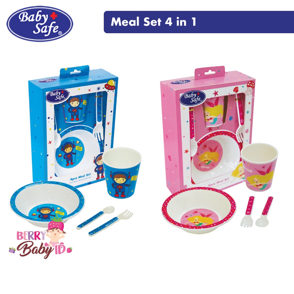 Baby Safe Meal Set 4-in-1 Paket Kado Perlengkapan Makan Bayi 6m+ Berry Mart