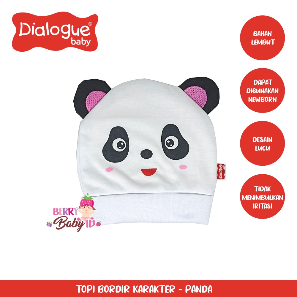 Dialogue Topi Print Bordir Baby Hat Karakter Aksesoris Kepala Bayi Berry Mart