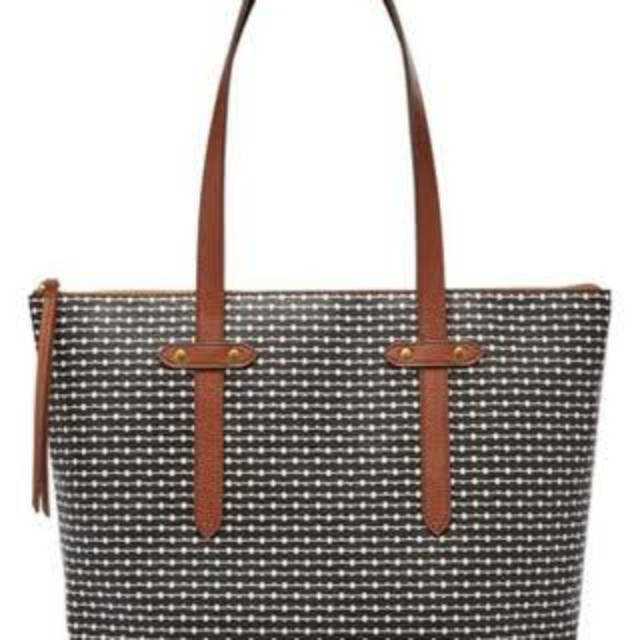 Fossil Felicity Tote Bag Black White