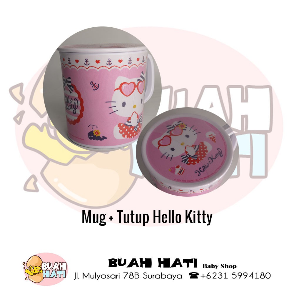 CLF3952 Mug Anak + Tutup Hello Kitty | Maspion Vanda Srithai Melamin