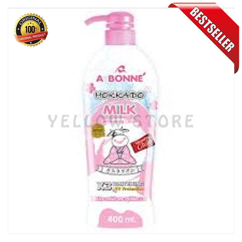 A BONNE HOKKAIDO MILK WHITENING LOTION - LOTION ABONNE MILK 400ML BPOM [YELLOW STORE]