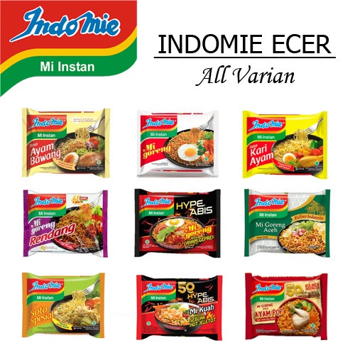 INDOMIE goreng, rendang, kari ayam, ayam bawang, soto spesial, rasa seblak [ECER]