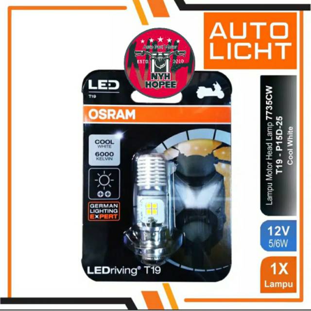 Lampu Led lampu Utama Motor LED T19 BEAT F1 ECO VARIO 125 MIO J MIO M3 Osram original