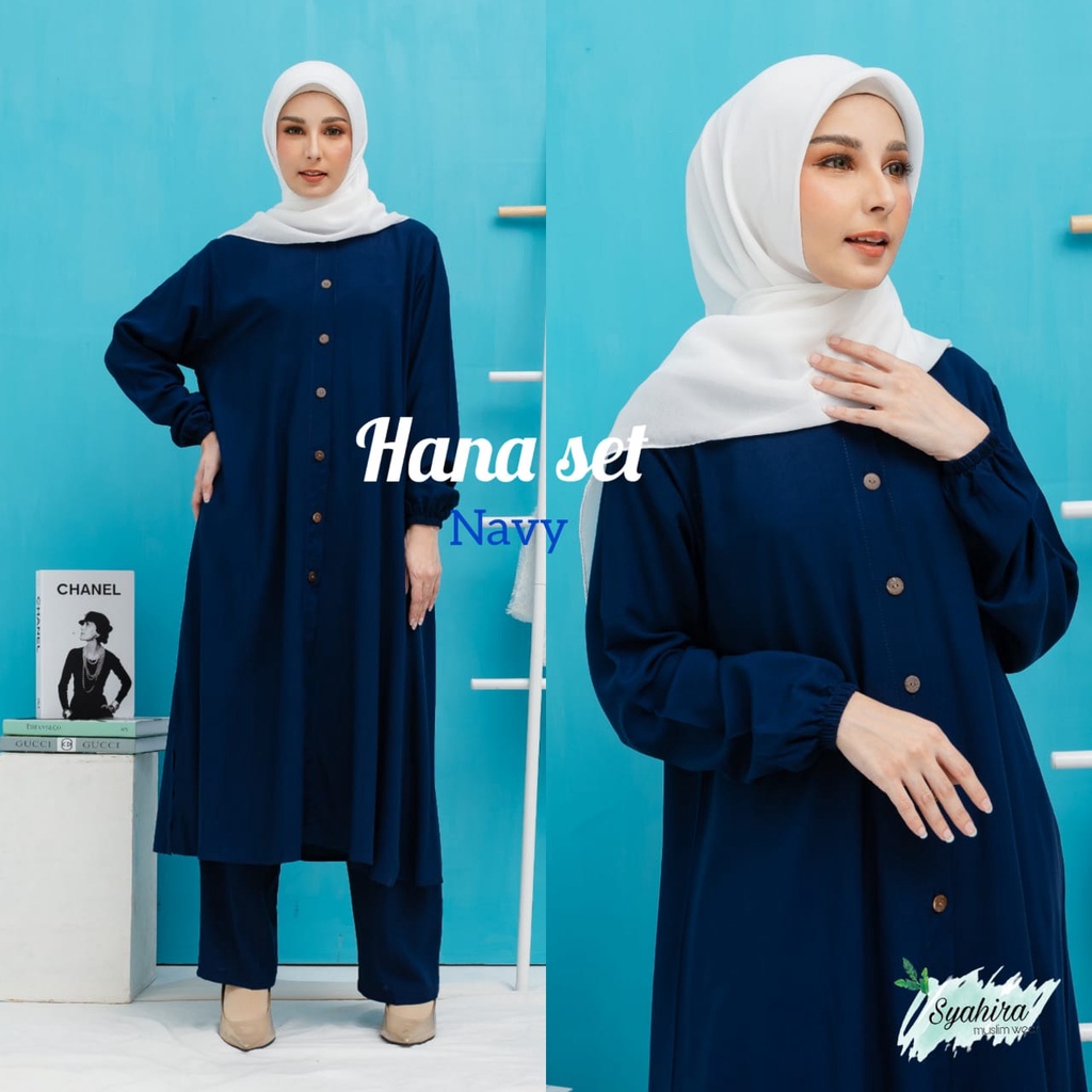 tunik wanita terbaru 2023 one set tunik rayon kekinian