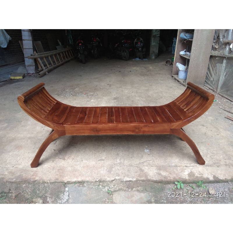 Bangku Yuyu / bangku kayu jati / bangku minimalis / kursi siraman