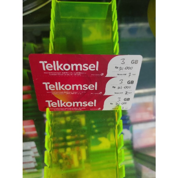 VOUCHER TELKOMSEL SUMBAGSEL 3 GB 7 HARI VIA CHAT
