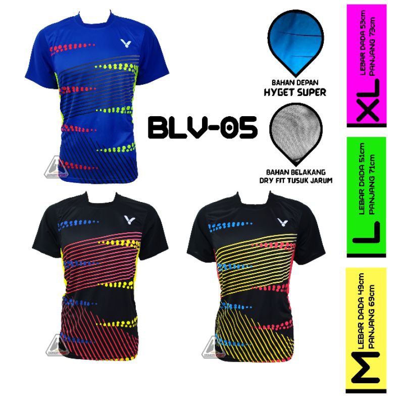 BLV 05 Baju  Badminton  Lengan Victor Jersey  Badminton  Baju  