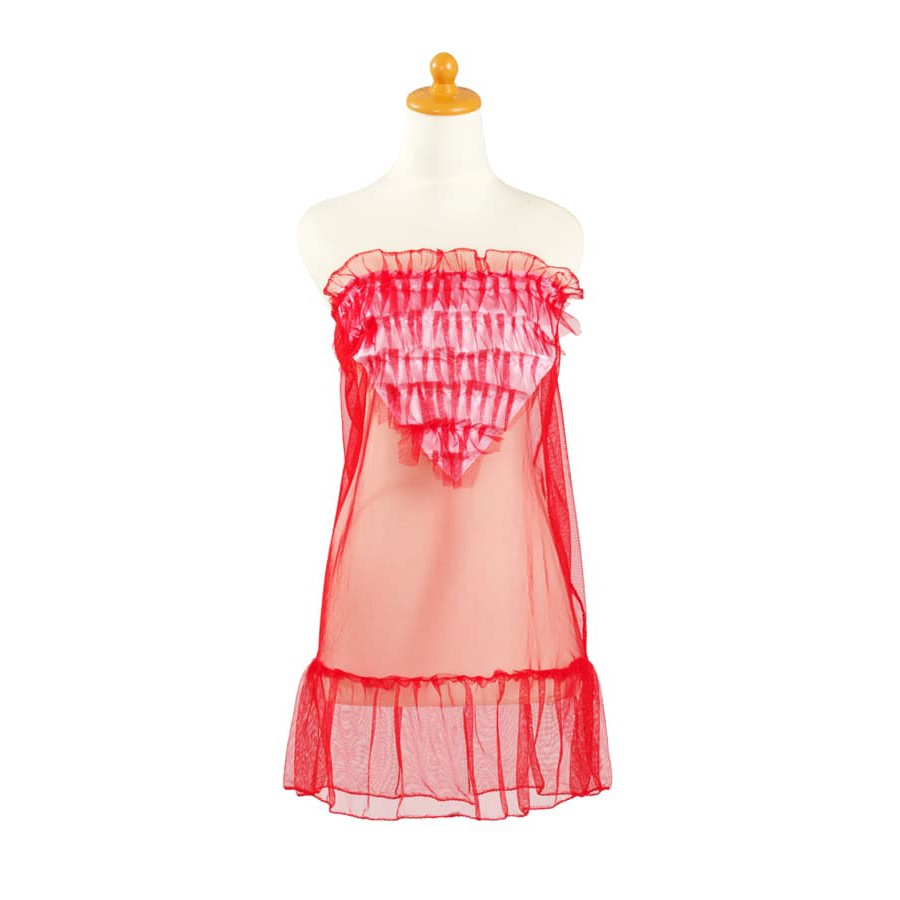 L-996 Sexy Transparent Red Tile Lingerie Dress