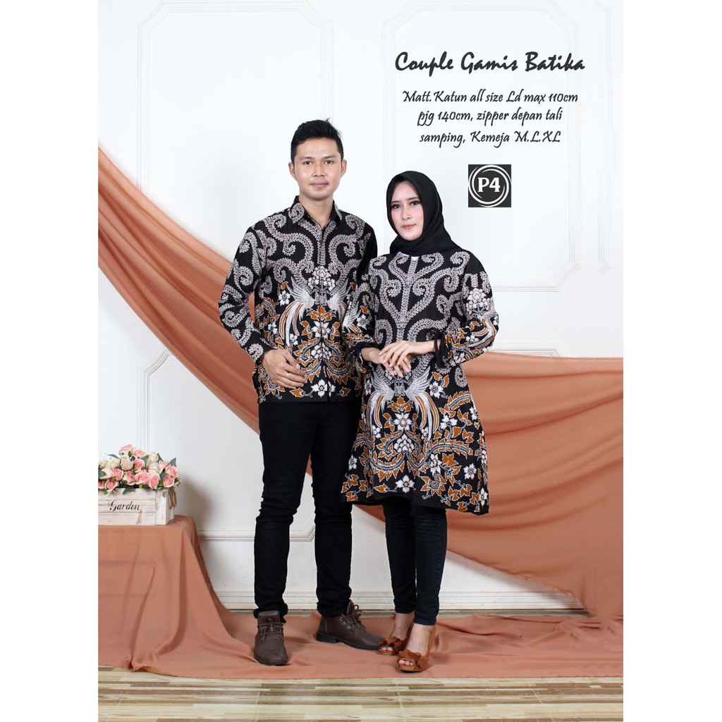 JAVA CP014 baju couple KEMEJA  GAMIS batik grosir seragam pasangan keluarga