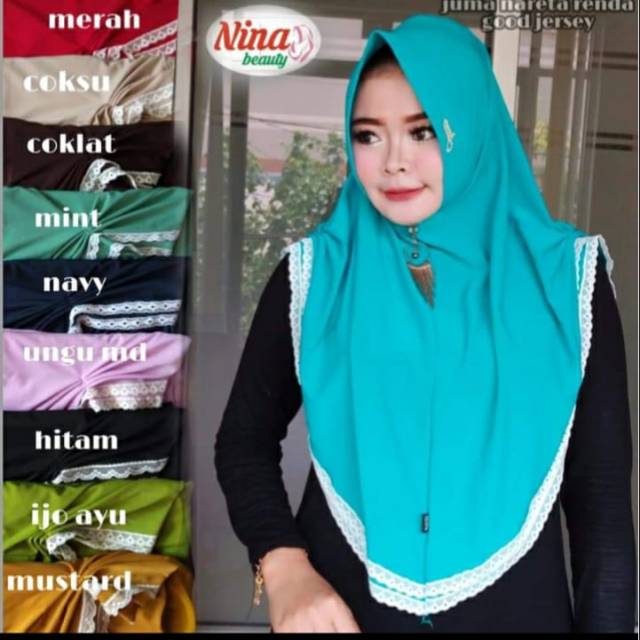 Hijab/Jilbab Juma Renda Kerut