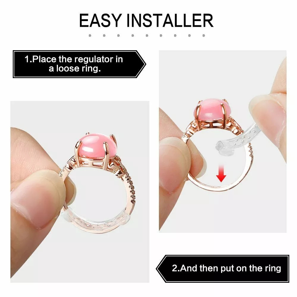 12pcs Invisible Ring Clear Adjuster Size Invisible Fit Any Loose Rings Fix Pad Transparent Regulator Reducer Ring Sizer