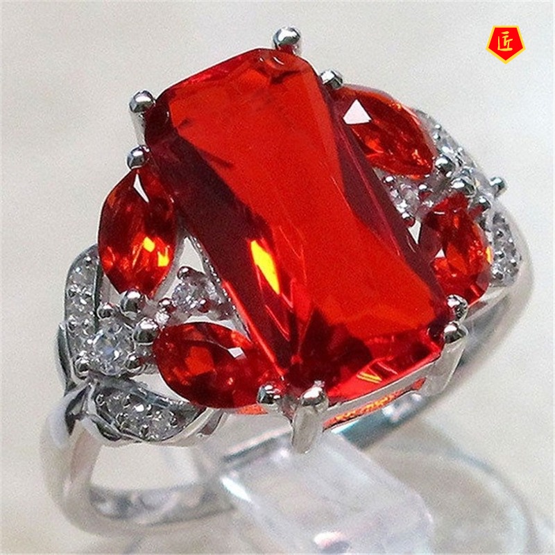 [Ready Stock]Personalized Luxury Ruby Ring Fashion