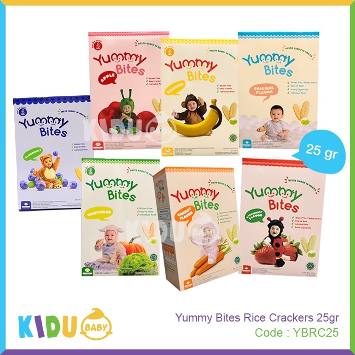 Yummy Bites Rice Crackers 25gr Kidu Baby