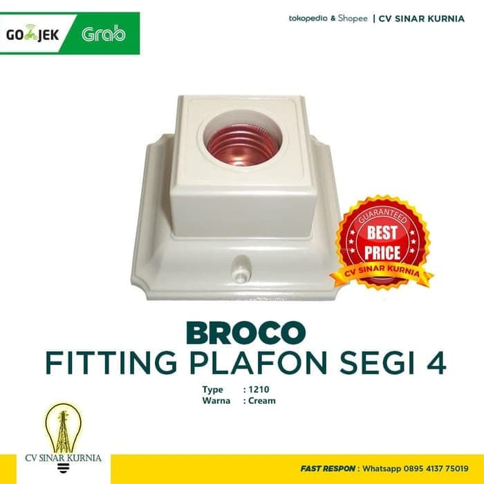 Plafon Segi 4 Merk Broco 1210 Warna Cream original