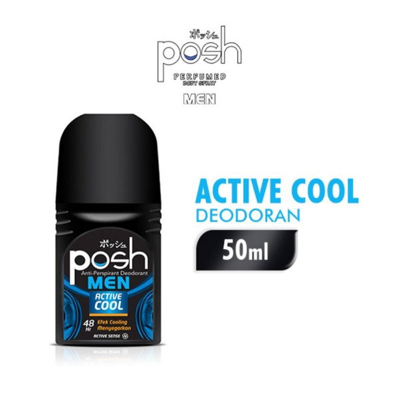 POSH MEN Deodorant Men Roll On 50ml Active Cool Men Deodorant