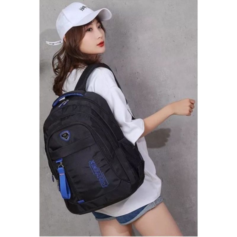 Ransel Mode Ransel Sekolah Oxford Klasik untuk Pria Wanita Remaja Ransel Laptop Kapasitas Besar Perjalanan Pengisi Daya Mochilas