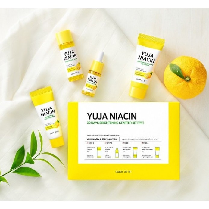 DIJAMIN ORIGINAL - Somebymi YUJA NIACIN Brightening Starter Kit (4 Item) - Some By Mi Kuning Me Mini