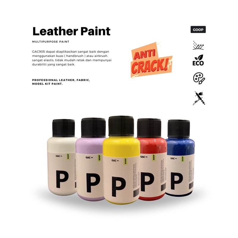 GOOP LEATHER PAINT 80ml - Cat sepatu kulit Anti Luntur - Cat Sepatu Leather kulit