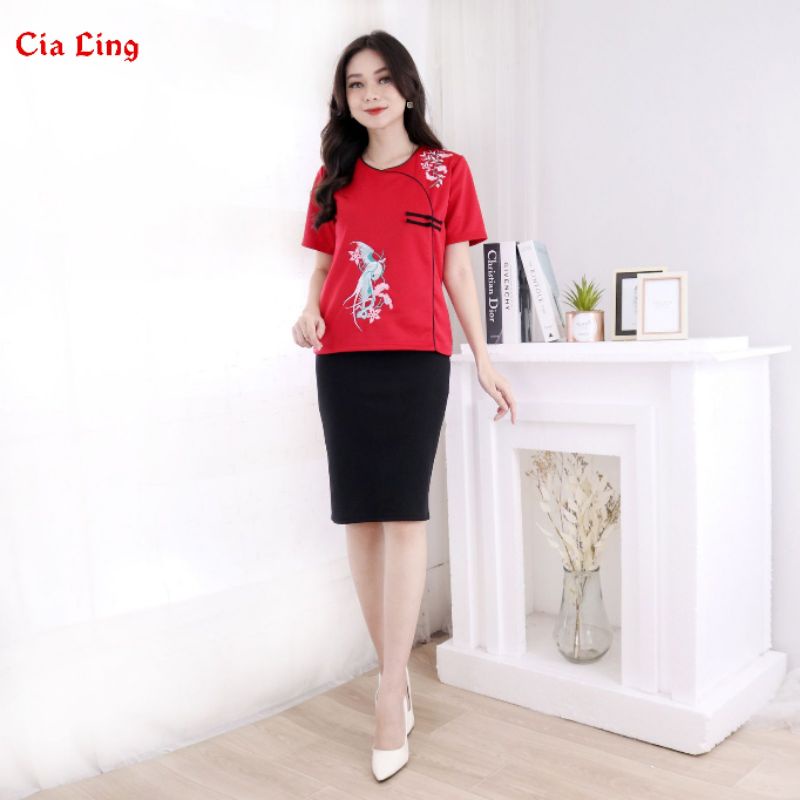 Atasan Sincia Imlek Blouse Cheongsam Wanita