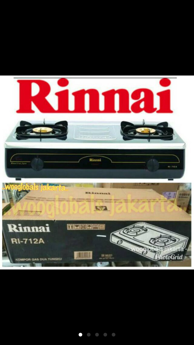 Kompor Rinnai Ri 712 A Stainless 2 Tungku Api Lilin Burner Kuningan Body Besar Grande Series Ri-712a