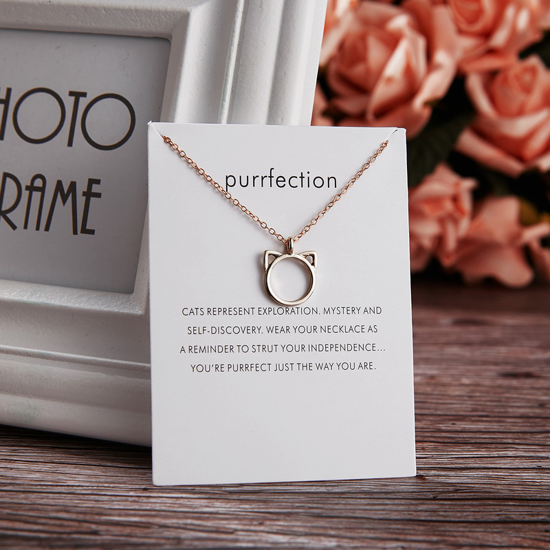 Kalung Liontin Pesona Choker Telinga Kucing Bulat Berbentuk Alloy Untuk Wanita Fashion Perhiasan Hadiah Permen JEWELRY