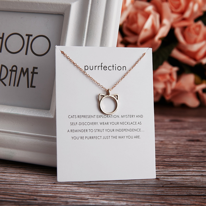 Fashion Paper Card Necklace Creative Alloy Sun Pendant Necklace Women Choker