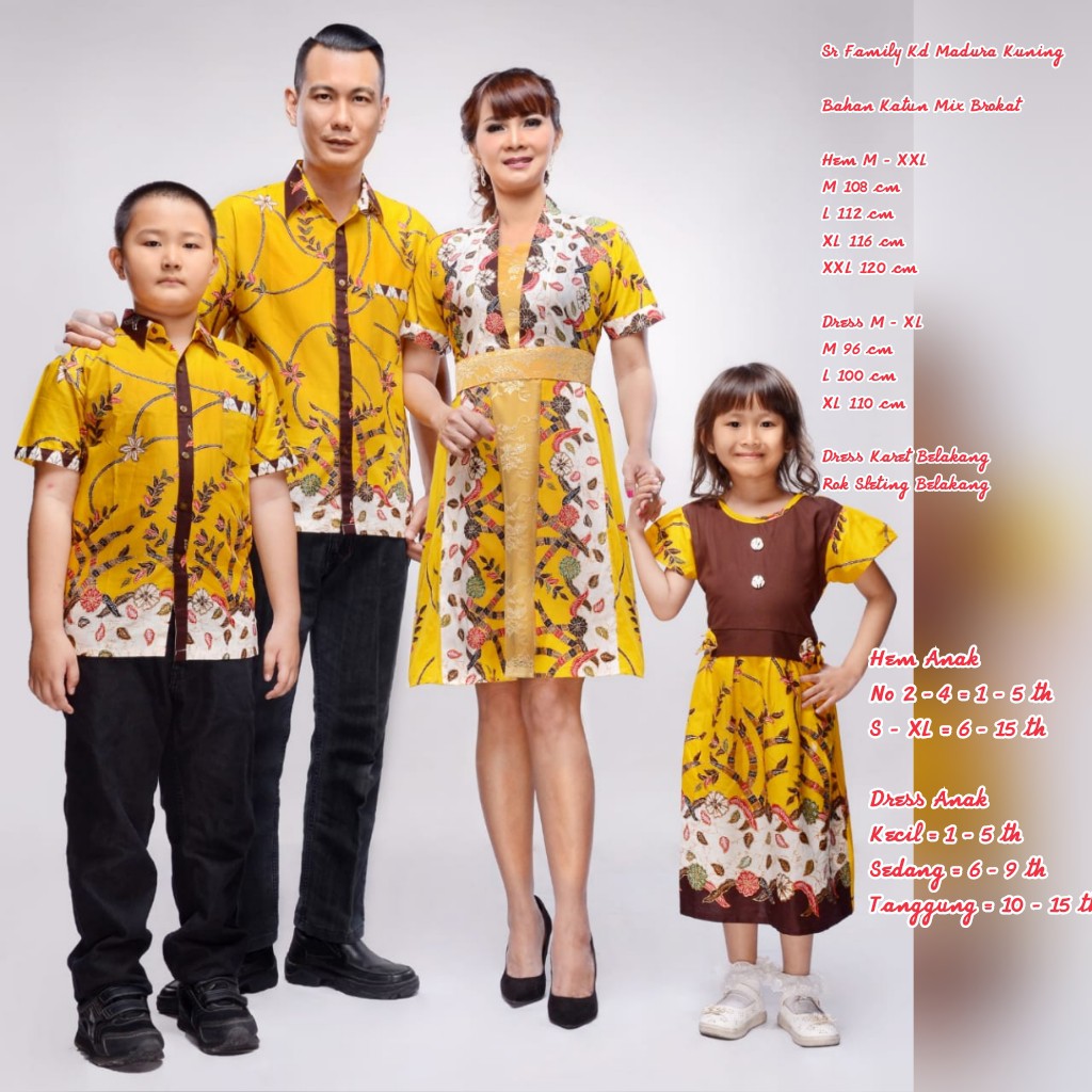 Batik Nusantara Couple Family Dress Krisdayanti (KD) Madura Kuning / batik keluarga / OOTD kondangan
