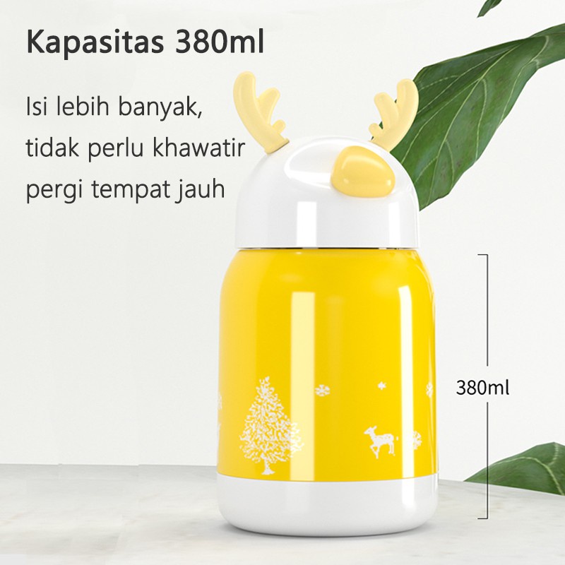 BOTOL JERAMI ANAK/botol Kartun 560ML/Botol Minum Anak/Karakter rabbit Bear Tutup Clip/ mport/C 199