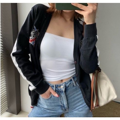 [ LINGERIE MASTER ] - (B-29) TANK TOP BRA FASHION GYM BRA OLAHRAGA PUSH UP WANITA TANPA KAWAT ELASTIS SEXY IMPORT-B-29 Putih