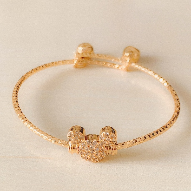 Gelang Anak Model Mousse Head Ulir Gold