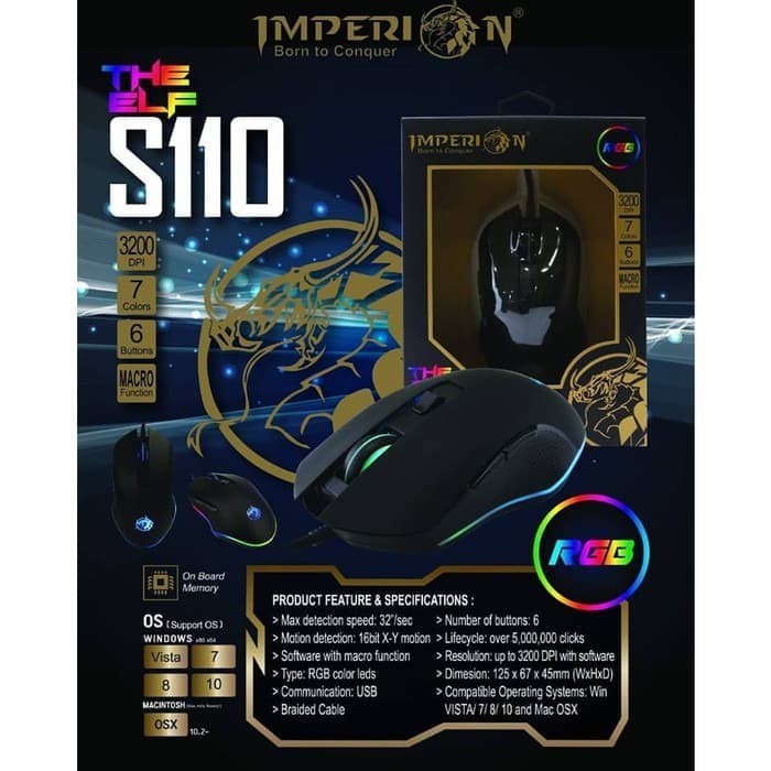 Imperion S110 RGB Macro Gaming Mouse S110