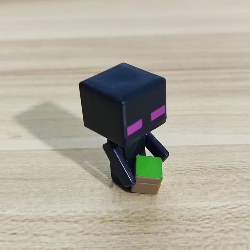 Mainan Action Figure Mini Enderman Minecraft Bahan vinyl Untuk Anak