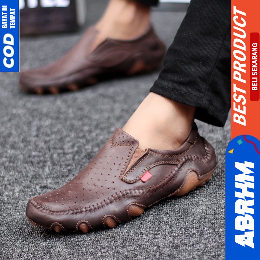 Sepatu Formal Pantofel Kulit Asli Kerja Pria ABRHM BESTRO