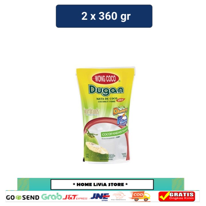 

Wong Coco Nata De Coco Dugan Slice Cocopandan 2 x 360 gr